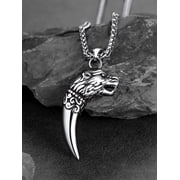 FaithHeart Wolf Tooth Necklace for Men Punk Tribal Fang Totem Amulet Pendant Necklace Animals Protectoion Jewelry Christmas Jewelry Gift for Son Brother Christmas