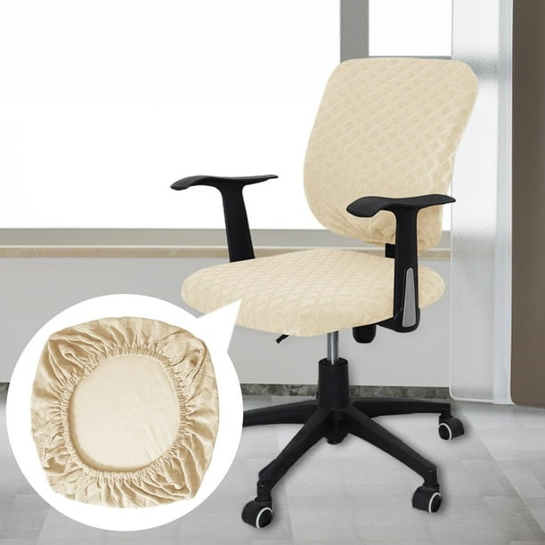 Fundas extraíbles para sillas de ordenador, fundas giratorias para asientos de sillas, fundas elásticas para sillas de oficina, para ordenador, , beige