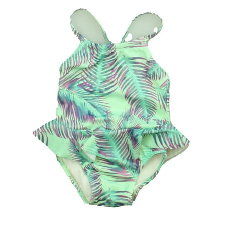 

Pre-owned Crazy 8 Girls Green | Purple 1-piece Swimsuit size: 12-18 Months
