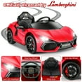 thumbnail image 3 of Funcid Kids Electric Ride On 12V 7AH Licensed Lamborghini Aventador Battery Powered Sports Car Toy with 3 Speeds Parent Remote Control, Sound System, LED Headlights & Hydraulic Doors - Green, 3 of 8