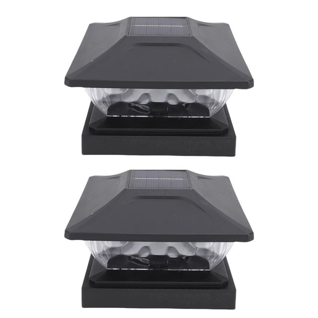 2 Pack Solar Post Lights, Waterproof LED Lighting Deck Fence Post Caps Light for Patio Garden Landscape Decoration