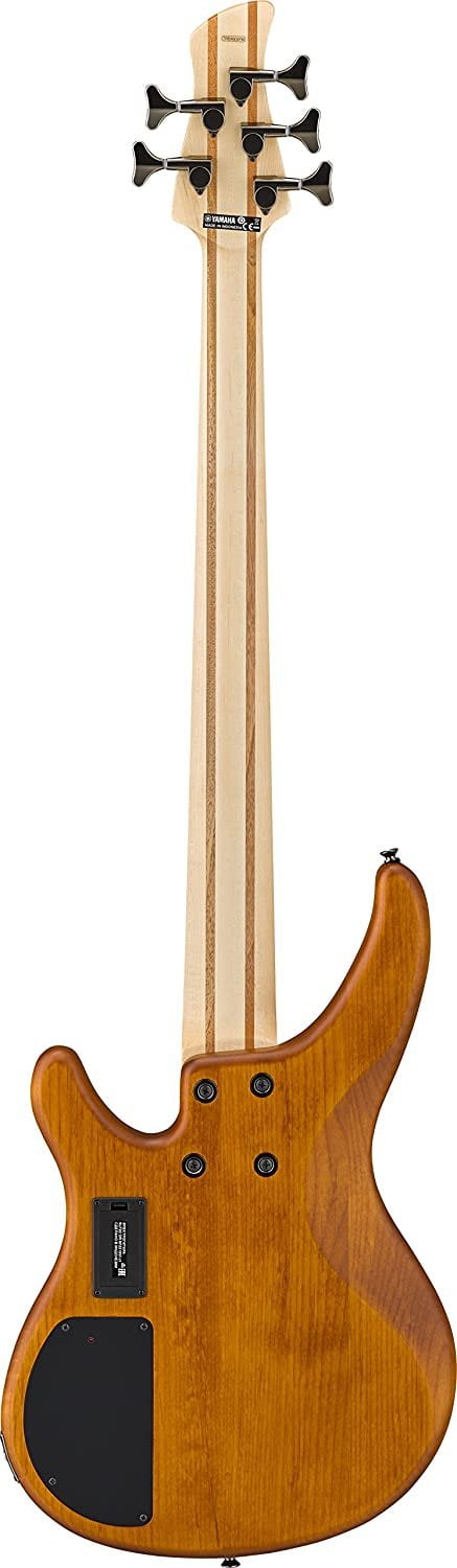 Yamaha TRBX605FM 5-String Bass Guitar with Flame Maple Top - Matte Amber