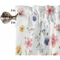 thumbnail image 5 of 3PCS Kitchen Curtains Valance and Tiers Set Semi Sheer Kitchen Curtain Valance Window Spring Watercolor Flowers Leaves Tier & Valance Set Rod Pocket Valance Curtains, 54"x18"/27.5"x36"x2, 5 of 6