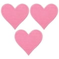 thumbnail image 1 of Parche de hierro en forma de corazón Uxcell para ropa, regalos de embalaje, textiles para el hogar, rosa claro, 3 piezas, 1 of 7