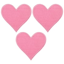 Uxcell Heart Shaped Iron-on Patches Sew Embroidered Patches Appliques Embellishments for Clothing Light Pink 3 Pcs