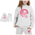 thumbnail image 4 of Kids Boys Girls Active Sweatsuit,2PC Long Sleeve White Basic Hoodie Sweatpants Joggers Set Warm Fall Winter Clothes Clothes for Boys 3-4 Yeats Cute&nbsp;Boys Girls&nbsp;Clothing, 4 of 6
