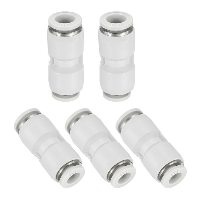 Uxcell 5 Pcs Accesorios de Conexión Rápida Reductores de 5/16" OD de Tubo x 1/4" OD de Tubo Recto Conector Neumático, Blanco