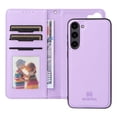 thumbnail image 3 of Allytechgroup Flip Case for Samsung Galaxy S24 FE with Credit Card Slot, RFID Blocking PU Leather Case with Hand Wrist Slim Fit Shockproof Full Body Protective Cover for Galaxy S24 FE, Purple, 3 of 6