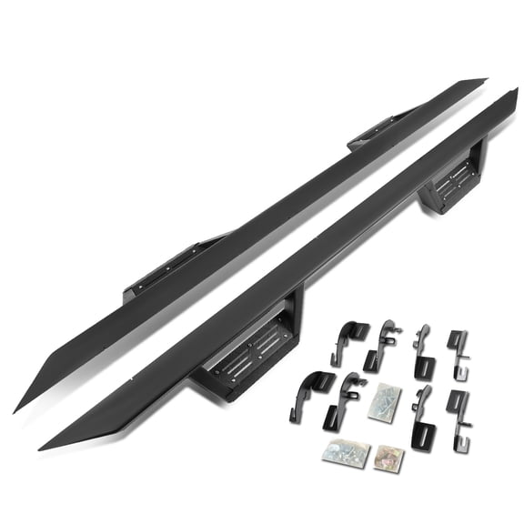 DNA Motoring STEPB-G222-017 For 2015 to 2020 Chevy Colorado GMC Canyon Crew Cab Aluminum 3" Rock Rail Side Step Nerf Bar Running Board Left Right 16 17