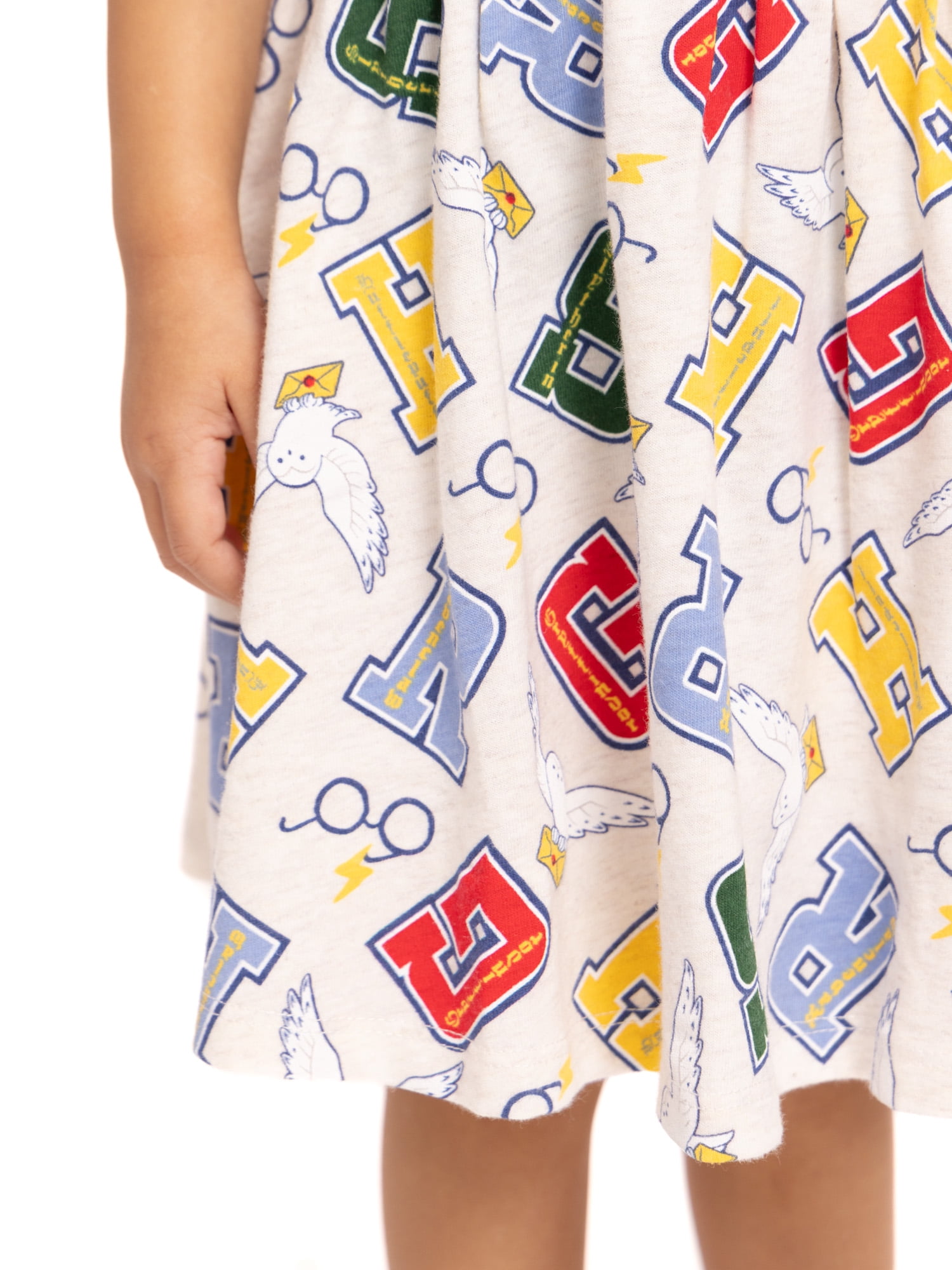 Harry Potter Toddler Girl Allover Print Dress with Short Sleeves, Sizes 12M-5T