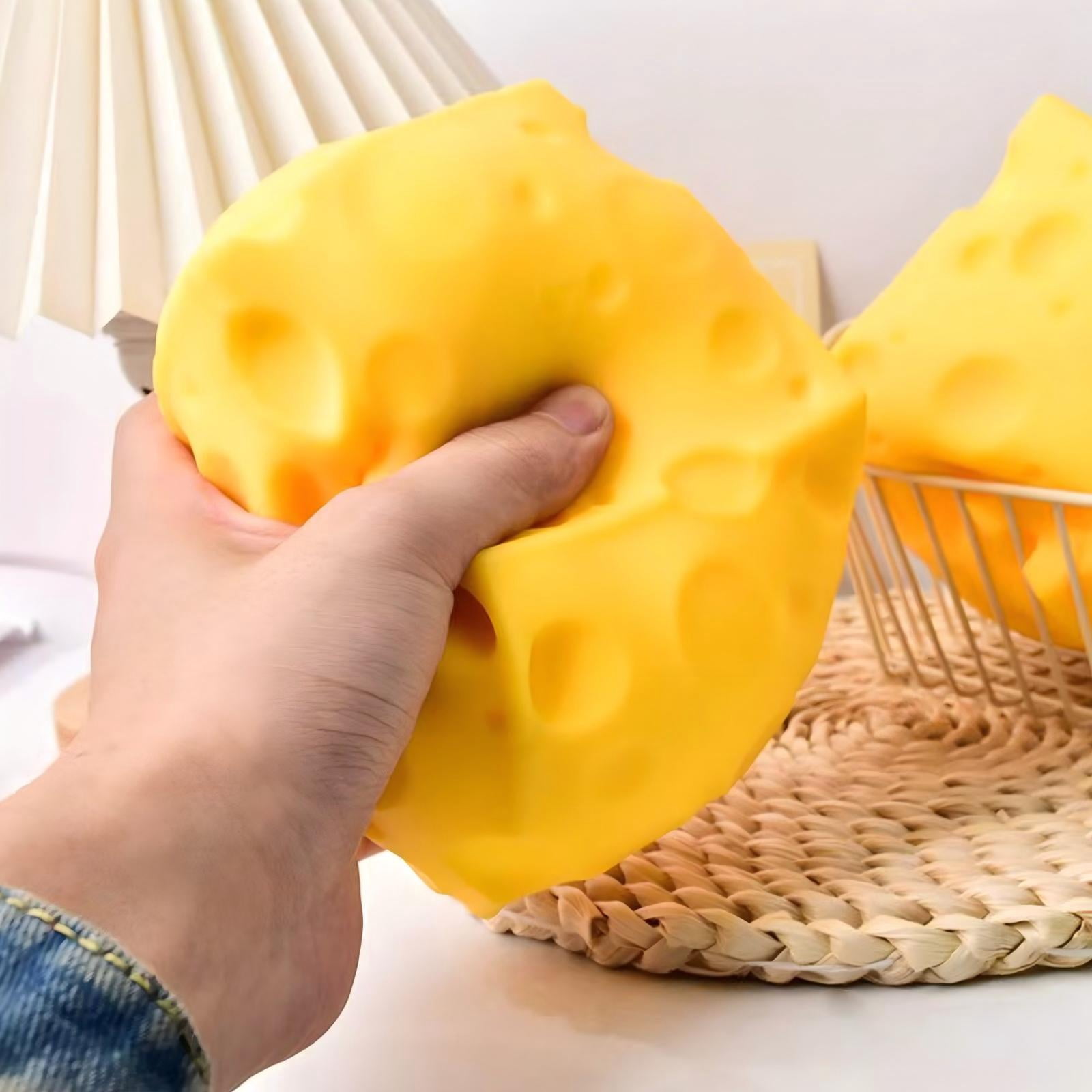 Big Cheese Squishy , Jumbo Squishy Cheese Block Stress Relief Fidget Toy,Large Size Squeeze Toys for Holiday & Birthday Gifts (3 Inch)