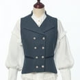 thumbnail image 3 of GRACEART Women 50s Vintage Suit Vest Work Tweed Slim Fit Waistcoat V Neck Double Breasted Sleeveless Blazer Jacket with Pockets, 3 of 8