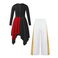thumbnail image 2 of YUUMIN Robe de Danse Culte Ludique Culte pour Filles Église Chœur Patchwork Robe et Pantalon Large Ensemble Danse Rouge&Blanc 8, 2 of 5