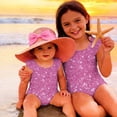 thumbnail image 4 of Abcomgle Girls Swimsuit Size 6 Stretchy One Piece Girls Swimsuit Cute Glitter Sequin Graphic Ruffled Bathing Suits for Girls, 4 of 7