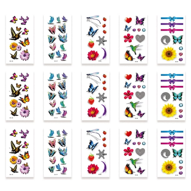 15 hojas de tatuajes temporales para mujeres y niños, tatuajes falsos 3D, calcomanía de tatuaje sexy MFZFUKR CPB-CJZ1999-4
