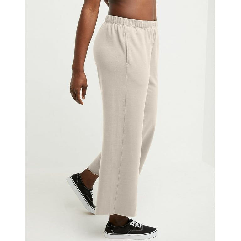 Hanes Originals Women s French Terry Wide Leg Cropped Pants