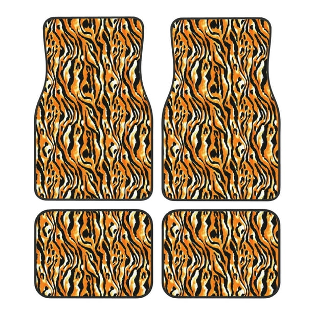 Fotbe Zebra Juego de 4 Tapetes para Auto con Estampado – Alfombrillas de Goma Reforzada, Diseño Antideslizante, Protección para Todo el Año – Vehículos, Autos, Camionetas y SUVs