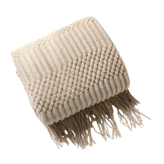 AUQ 2026 New Bedspread Boho Blanket Soft Knitted Blanket Reversible Blanket Cozy Blanket Sofa Blanket Couch Blanket Throw Blanket,Khaki,130 X 150Cm