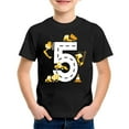 thumbnail image 4 of Huowey Kids Shirt 5Th Birthday Short Sleeve Excavator Graphic Shirt Boy Third Outfit Toddler Gift Baby Tshirt Party Shirts Tee Tops,Black,10-11 Years, 4 of 4