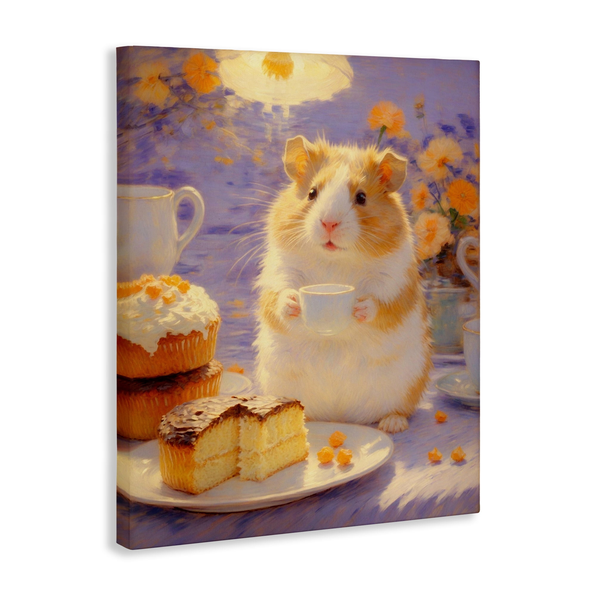 Stupell Industries Hamster Tea Party with Cake Canvas Wall Art, design by Angie Hawke