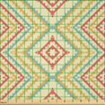 thumbnail image 2 of Ambesonne Geometric Boho Fabric by the Yard Microfiber, Ethnic Primitive, 1 Yard, Cream Pale Teal and Coral, 2 of 2