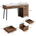 thumbnail image 2 of Tribesigns Computer Desk with File Cabinet, 55 Inch Home Office Desk with 2 Drawers, Rustic Writing Study Gaming Desks Workstation for Small Spaces, Rustic Brown, 2 of 5
