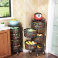 thumbnail image 3 of Round Rotating Multi-Layer Kitchen Storage Shelf, Fruit and Vegetable Storage Basket, Kitchen Storage Rack Floor-Standing, Household Storage Rack for Kitchen Living Room Toilet,28*60CM, 3 of 5