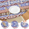 thumbnail image 4 of Boho Floral Print Round Tablecover with Elastic Hem, Fits 38"-42" Tables, 44" Easy Clean Surface for Everyday Dining & Events, 4 of 7