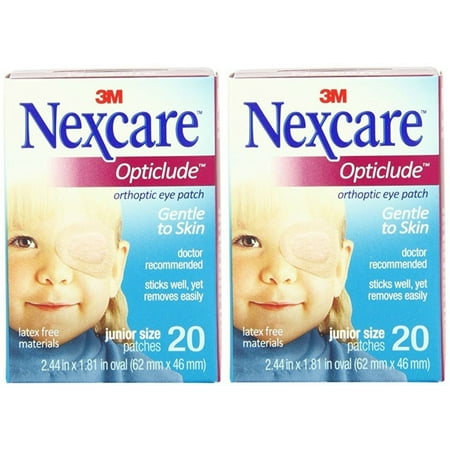 2-Pack 3M 1537 Nexcare Opticlude Orthoptic Eye Patch Junior 2.44 in. x 1.8 in. (2 Boxes of 20)