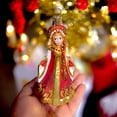 thumbnail image 2 of STP Goods Vasilisa Glass Christmas Ornament 4.72" (12 cm) Hand-Painted Christmas Tree Ornament Collectible Christmas Tree Hanging Decoration, Red and Gold, 2 of 5