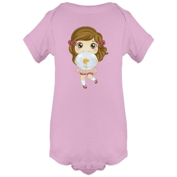 Girl With A Pet Fish Bodysuit Infant -Image by Shutterstock,  12 Months