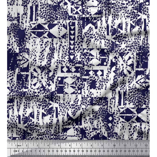 Soimoi Japan Crepe Satin Fabric Animal Skin Texture Print Fabric by Yard 42 Inch Wide