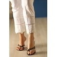 thumbnail image 6 of Casual or Work Elastic Waist White Cotton Trousers With Lace for Petite Women (White - 922ID3, S (Petite) Regular), 6 of 6