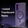 thumbnail image 6 of Design for Samsung Galaxy S21 FE Case Magnetic[Compatible with Magsafe], Translucent Matte Back Full Protective Shockproof Cover Anti-Scratch Phone Case for Galaxy S21 FE 5G, Deep Purple, 6 of 8