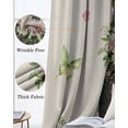 thumbnail image 3 of Rustic Groundhog Kitchen Curtains Spring Floral Butterfly Botanical Cafe Short Curtains for Bathroom Blackout Window Curtain Grommet Small Window Treatment Drapes for Bedroom Living Room 42"x45"x2, 3 of 9