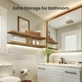 thumbnail image 6 of Floating Wall Shelves Set of 3 with Invisible Brackets, Rustic Brown Decor Shelves for Bathroom, Living Room, Bedroom, Kitchen Storage and Display, 6 of 14