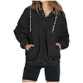 thumbnail image 2 of WJHWSX Hoodies for Women,Black Hoodie,Comfort Fit,Easy Care,Polyester,Black,XL(US:10), 2 of 5