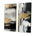 thumbnail image 3 of Designart "Horizontal Perspectives Abstract in Gold and Black II" Abstract Painting Wall Art Set Of 2 - Modern Gold Gallery Wall Set For Home Decor, 3 of 6