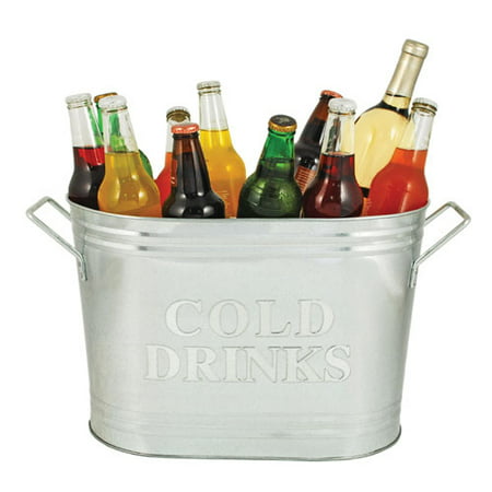 Country Home Cold Drinks Galvanized Metal Tub By Twine
