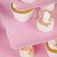 thumbnail image 3 of Balsa Circle Pink 3 Tiers Plastic 13" Cupcake Holder Square Dessert Stand, 3 of 8