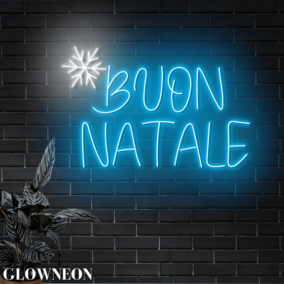 Glowneon Buon Natale Italian Neon Sign, Merry Christmas Italian Decor