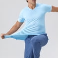 thumbnail image 4 of FRSASU Men's T-Shirts Short Sleeve Quick Dry Swim V-Neck Shirt Summer Workout Rash Guard Undershirt Tee Tops Blue, 4 of 9