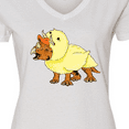 thumbnail image 4 of Inktastic Easter Duck Triceratops Women's V-Neck T-Shirt, 4 of 5