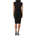 thumbnail image 4 of French Connection Women's Krista High Neck Sleeveless Knit Skirt Midi Dress-Black / S, 4 of 7