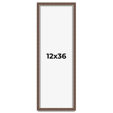 12x36 Shadow Box Frame Brown | 1.125 inches Deep Real Wood Rustic Shadowbox Display Frame | UV