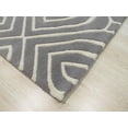 thumbnail image 4 of Modern Stripes Hand-Tufted Gray Wool Rug, 4 of 14