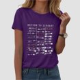 thumbnail image 2 of vigerkar Women Short Sleeve Crewneck Fashion Graphic Tees T-Shirt Pullover Tops (Purple, S), 2 of 5