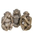 thumbnail image 1 of Sagebrook Home S/3 Résine Entendre Non, Voir Pas de Singes Speakno, Or, 1 of 1