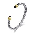thumbnail image 1 of Twisted Cable Bracelet with Black Spinel, Brass Alloy, 5mm, 1 of 2