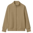 thumbnail image 4 of Jackets for Women Trendy Stand Collar Long Sleeve Zip Up Jacket with Pockets Solid Color Ribbed Cuffs and Hem Casual Outerwear, 4 of 5